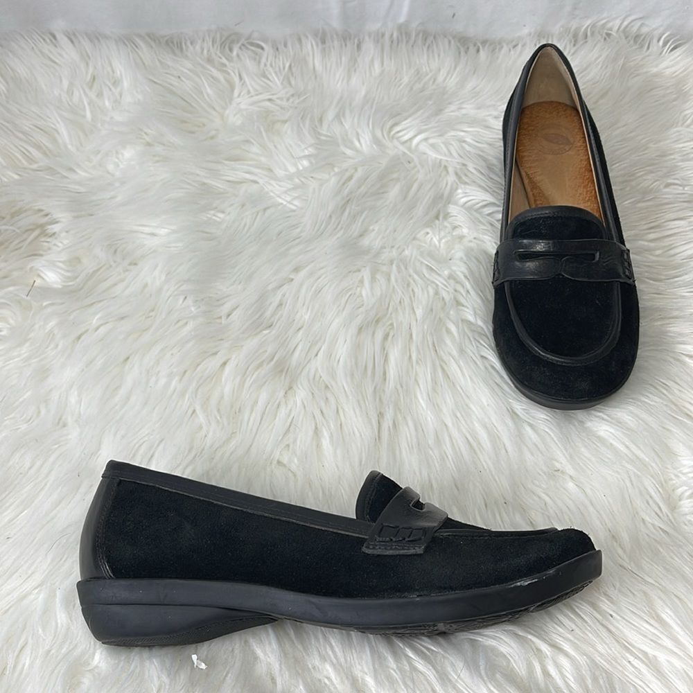 Nurture By Lamaze Black Suede/Leather Penny Loafers Sz 9